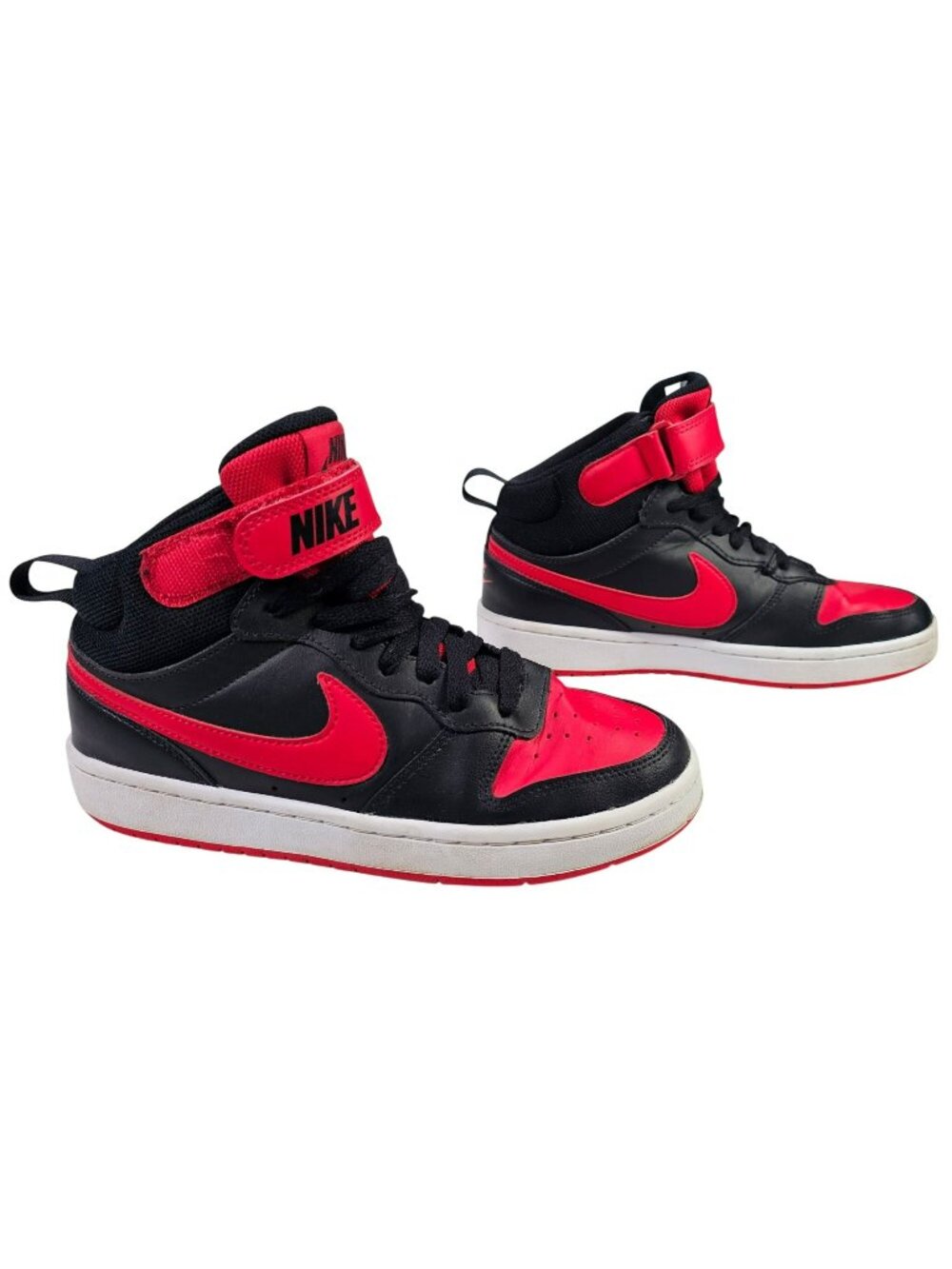 Nike Court Borough Mid 2 High Top Shoes Kids Size 5.5Y Black Red CD7782-003 Bred
